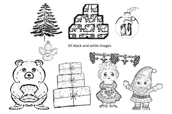 Santa's Home Indoors Clipart Stamps Grafik Druckbare Illustrationen Von Rita Bischoff Pencz
