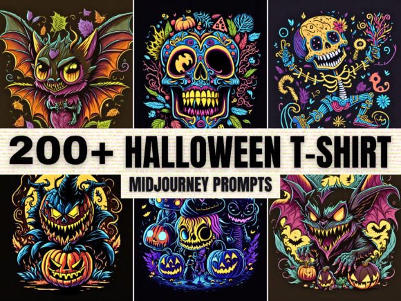 220 Halloween T-shirt Midjourney Prompts Grafik KI Grafiken Von Artistic Revolution