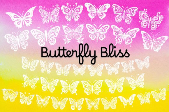 Butterfly Bliss Dingbats Font By MOMAT THIRTYONE