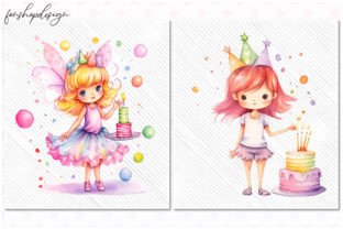 Fairy Birthday Watercolor Clipart Graphic AI Graphics By FonShopDesign 2