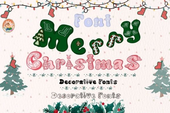 Merry Christmas Decorative Font By Noomam Happy digital Art