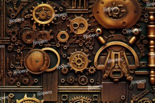 Steampunk Leather Seamless Graphic Illustrations By jijopero 2