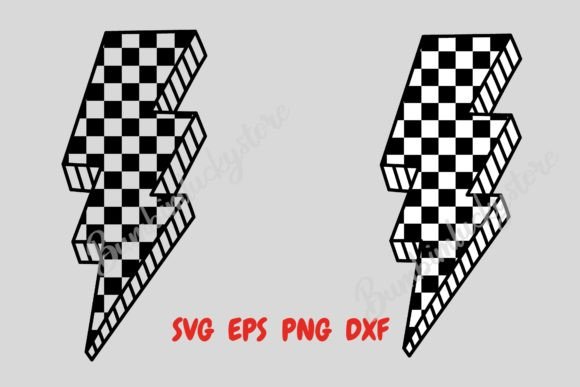 Checkered Lightning Bolt Svg Graphic Crafts By Bumbimluckystore