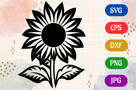 Flower - Quality DXF Icon Cricut Graphic AI Illustrations By Creative Oasis