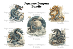 Japaneset Artstyle Dragons Clipart - PNG Graphic AI Graphics By CasparU 6