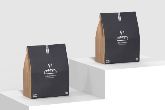 Kraft Paper Bag Mockup for Bread Standup Graphic Product Mockups By RAM Studio
