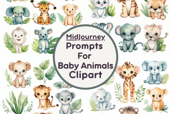 Prompts for Baby Animals Clipart Gráfico Generados por IA Por Milano Creative