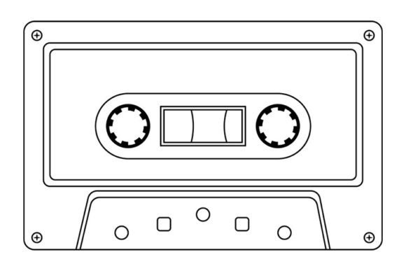 Retro Cassette Line Art Graphic Objects By AnnArtshock