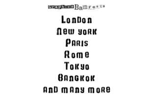 Top 70 Cities Set in Bams Stencil Illustration Artisanat Par GraphicsBam Fonts 2