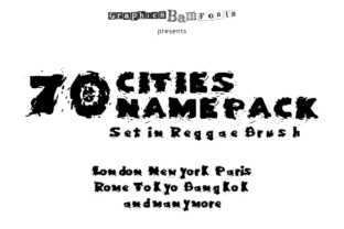 Top 70 Cities Set in Reggae Brush Illustration Artisanat Par GraphicsBam Fonts
