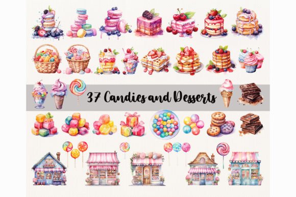 Candies, Desserts, Cakes, Ice Creams Grafica Creazioni Di CarryBeautySVG