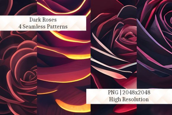 Dark Roses Gráfico Patrones IA Por tricksters.trove
