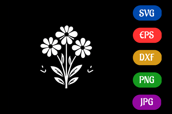 Flowers - Quality DXF Icon Cricut Graphic AI Illustrations By Creative Oasis