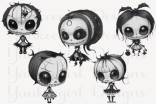 Halloween Chibi Dolls Illustration Illustrations Imprimables Par Yankeegirl Designs 2