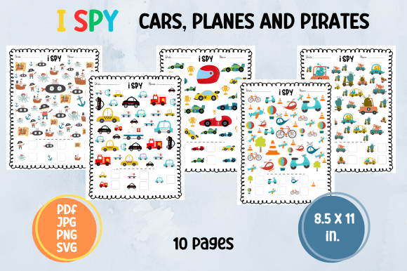I SPY - Cars and Planes / Find and Count Graphic K By KDP Craft Studio