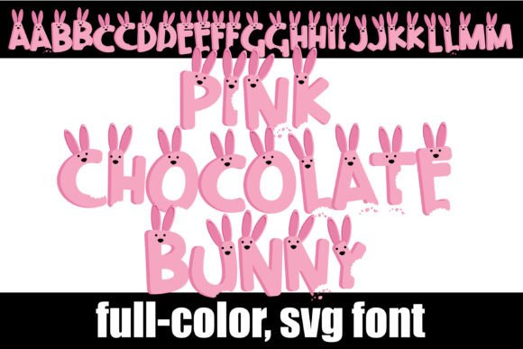 Pink Chocolate Bunny Fuentes de Colores Fuente Por Illustration Ink