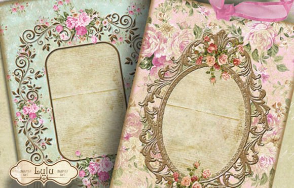 Shabby Chic Cards Graphic Crafts By luludesignart