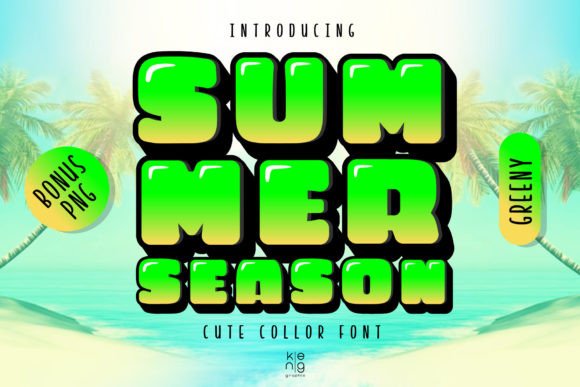 Summer Season Greeny Color Fonts Font By keng graphic