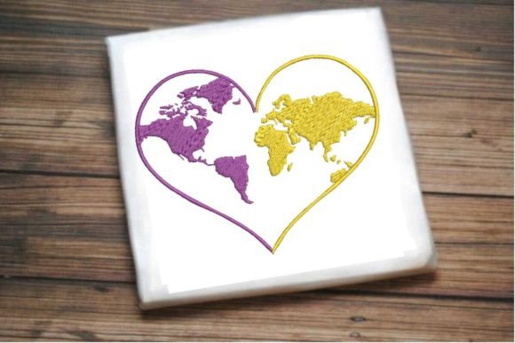 Wanderlust Heart - Love Across the World Vacation Embroidery Design By Designs By Sirine