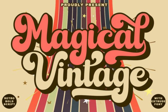 Magical Vintage Display Font By gloow studio