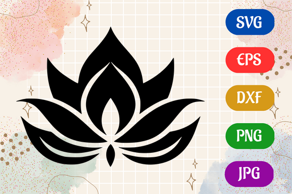 Lotus Flower | SVG EPS DXF PNG JPG Grafica Illustrazioni AI Di Creative Oasis