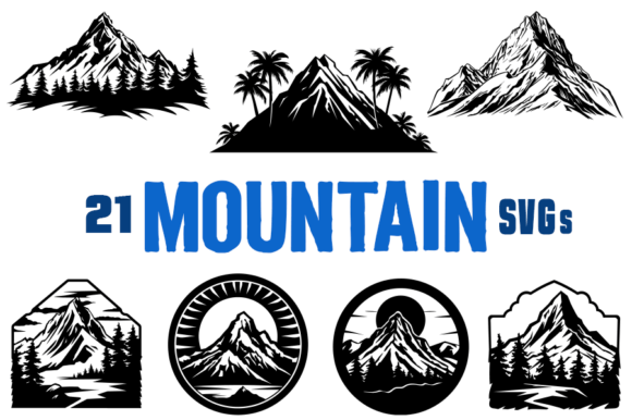 Mountains SVG Bundle Graphic AI Graphics By CelestialDesignForge