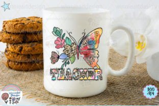 Teacher Life Retro Flowers Butterfly PNG Afbeelding T-shirt Designs Door WinnieArtDesign 4