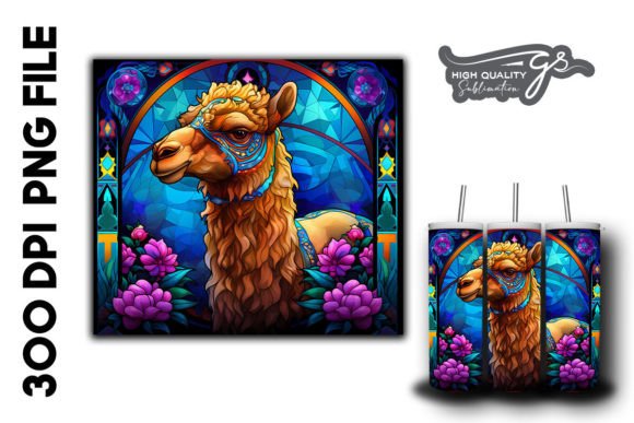 Camel Stain Glass Background 35 Illustration Fonds d'Écran Par Glamousita.Sublimation
