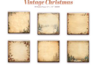 Vintage Christmas Digital Paper Pack Graphic Backgrounds By DifferPP 2