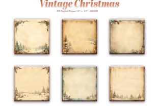 Vintage Christmas Digital Paper Pack Graphic Backgrounds By DifferPP 3