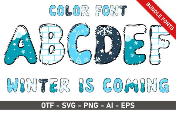 Winter is Coming Bundle Color Fonts Font By Veil
