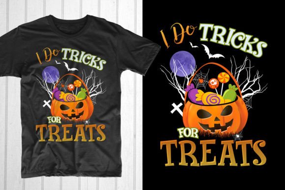 I Do Tricks for Treats. Halloween Day Graphic T-shirt Designs By T-Shirt Pond