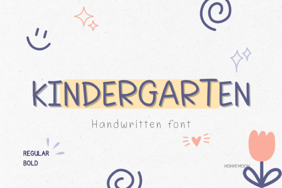 Kindergarten Skript-Schriftarten Schriftart Von ็Honeymons