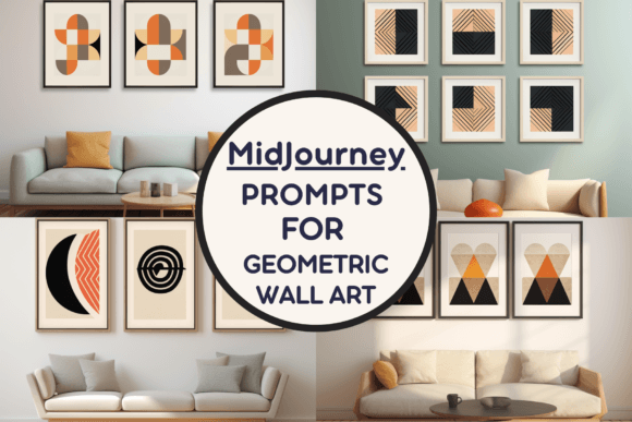 Midjourney Prompt for Geometric Wall Art Grafika Wygenerowane przez AI Przez Milano Creative