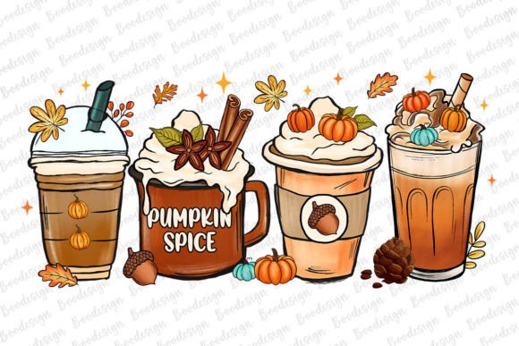 Fall Autumn Coffee Pumpkin Spice PNG Graphic Crafts By BOO.design