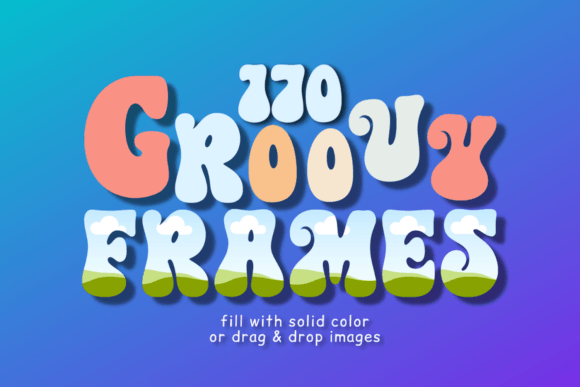 Retro Groovy Font Canva Letter Frames Grafik Druck-Vorlagen Von CreateSurpriseLove