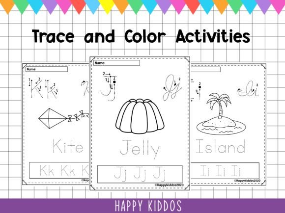 Alphabet: Trace and Color Activities Afbeelding Groep 2 Door Happy Kiddos