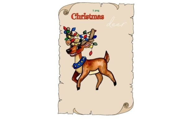 DEER CLIPART CHRISTMAS Scene Graphic Illustrations By ArtsByLeila