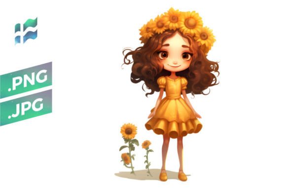 Sunflower Grafica Illustrazioni AI Di MerchSuperb