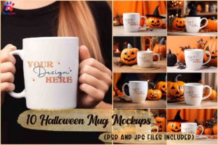 10 Halloween Mug Mockups Gráfico Mockups de Productos Diseñados a Medida Por AnnieJolly 1