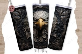 3D Engraved Eagle Tumbler Wrap PNG Gráfico Artesanato Por Christine Fleury 1