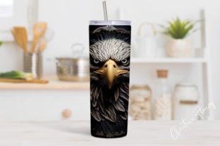 3D Engraved Eagle Tumbler Wrap PNG Gráfico Artesanato Por Christine Fleury 3