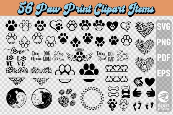 Dog Paw Print Clip-art Graphic Crafts By TheSpiritInMotion