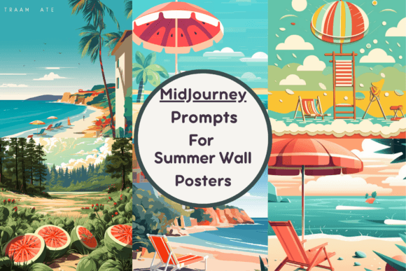Midjourney Prompt for Summer Wall Poster Graphic AI Generated By Milano Creative