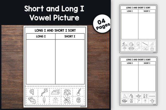 Short and Long 'I' Vowel Picture Sorts Afbeelding Werkbladen en Lesmateriaal Door TheStudyKits