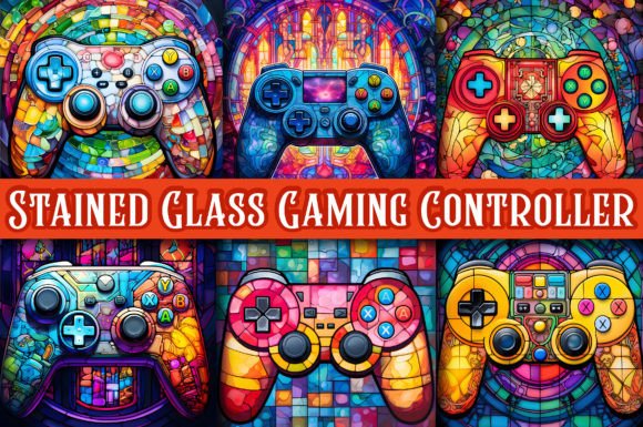 Stained Glass Gaming Controller Graphic Backgrounds By Omnia Hiba Designer