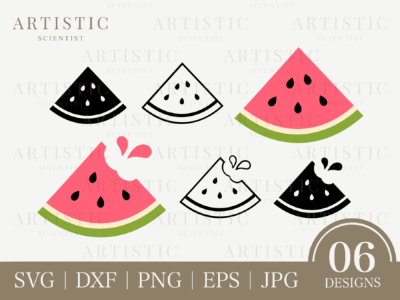 Watermelon Slice SVG Bundle Summer Fruit Graphic Crafts By artisticscientist.my