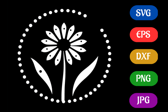 Flower | Black and White Logo Vector Art Grafika Ilustracje AI Przez Creative Oasis