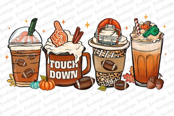 Football Coffee Cup Fall Season PNG Graphic Crafts By BOO.design