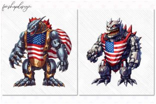 Godzilla Robot American Style Clipart Illustration Graphiques AI Par FonShopDesign 2